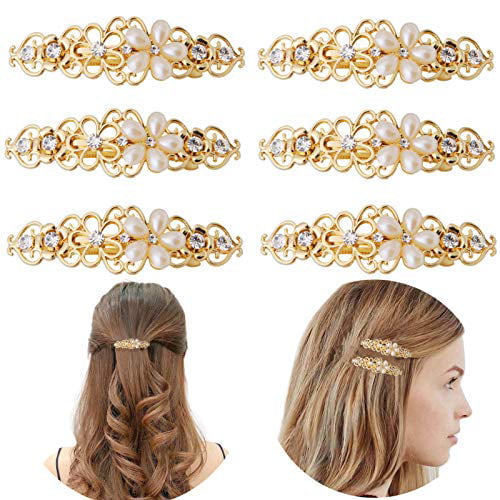 Flower Hair Clip Barrette Hair Accessories Women Rhinestone Hairpin Headwear